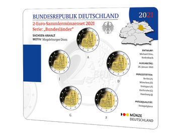 Der offizielle deutsche 2-Euro-Komplettsatz 2021 