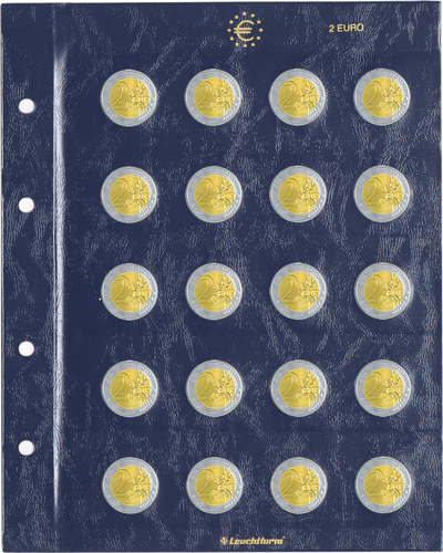 Münzblätter VISTA, für 2-Euro-Münzen, 2er-Pack