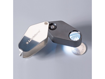 LED-Einschlaglupe, 10-fache Vergrößerung, schwarz, Ø 18 mm