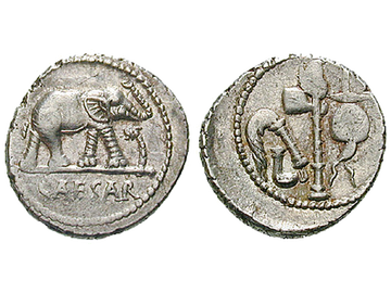 Römische Republik, Denar, 49-48 v.Chr., Caius Iulius Caesar