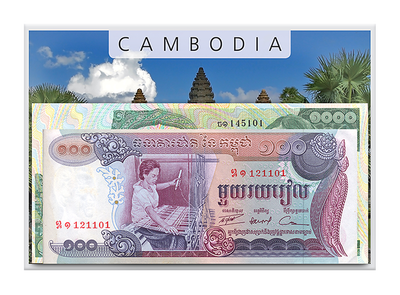 Kambodscha: Banknotensatz aus dem Land er Khmer
