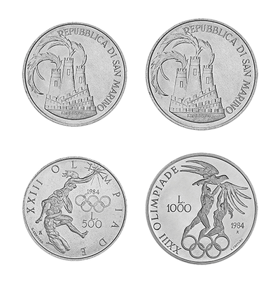 San Marino: 23. Olympische Sommerspiele Gedenkmünzen-Set