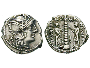 Römische Republik, Denar, 134 v.Chr., C. Minucius Augurinus