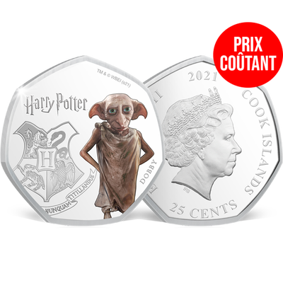 Monnaie heptagonale colorisée & argentée à l’argent pur «Harry Potter - Dobby»