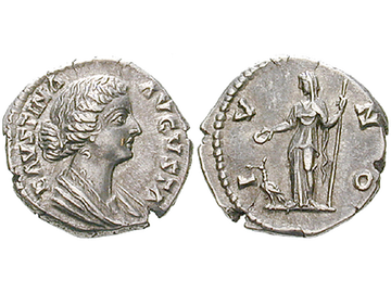 Römische Kaiserzeit, Denar, 147-176, Faustina II., Frau des Marcus Aurelius