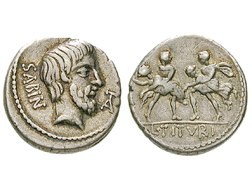 Römische Republik, Denar, 89 v.Chr., L. Titurius Sabinus
