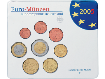 Die deutschen Kursmünzensätze 2002-2005 in Stempelglanz (st)