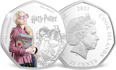 Monnaie heptagonale colorisée & argentée à l’argent pur «Harry Potter - Luna Lovegood»