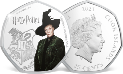 Monnaie heptagonale colorisée & argentée à l’argent pur «Harry Potter - Minerva McGonagall»