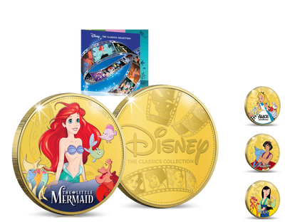 Disney Gedenkprägung ''Arielle - Die kleine Meerjungfrau'' veredelt mit Gold und brillanten Farben