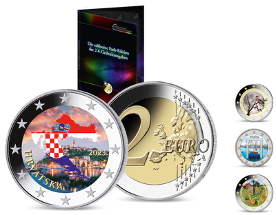 2-Euro-Gedenkausgabe "Kroatien 2023" mit Farbveredelung