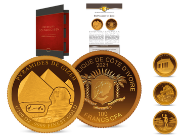Goldmünzen-Edition „Die 7 Weltwunder“ – Start: „Die Pyramiden von Gizeh“!