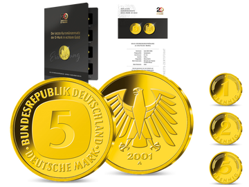 Kollektion „Letzter Kursmünzensatz der D-Mark in Gold“