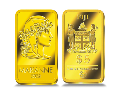 Monnaie-lingot en or le plus pur « Marianne » Fidji 2022