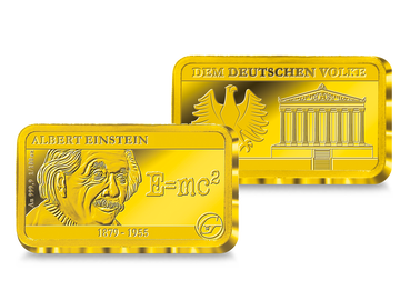 Premium Feingoldbarren in 1/100 Unze: Albert Einstein