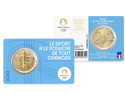 Monnaie commémorative de 2€ BU - Jeux Olympiques Paris 2024 - Blister №1 - 2023