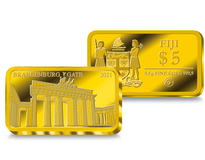 La monnaie-lingot de 5$ en or le plus pur « La Porte de Brandebourg »