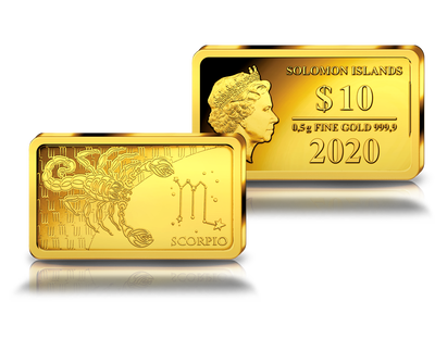 Monnaie-lingot en or le plus pur « Scorpion »