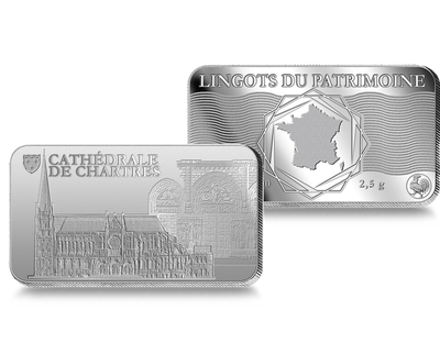 Lingot en argent pur «Cathédrale de Chartres»