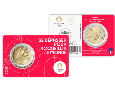 Monnaie commémorative de 2€ BU - Jeux Olympiques Paris 2024 - Blister №2