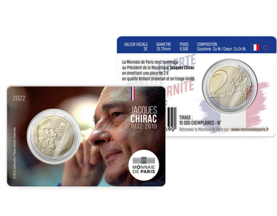 Monnaie commémorative de 2 Euros «Jacques Chirac» 2022 - BU