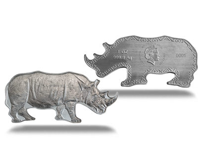 Monnaie d'1 once d’argent le plus pur «Rhinocéros d'Afrique» 2021