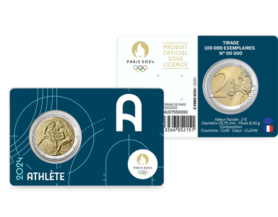 Monnaie commémorative de 2€ BU - Hercule 2024 - Jeux Olympiques Paris 2024 - Blister №2