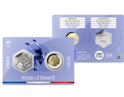 La cartelette exclusive des monnaies officielles 10 euros argent et 2 euros BU Hercule