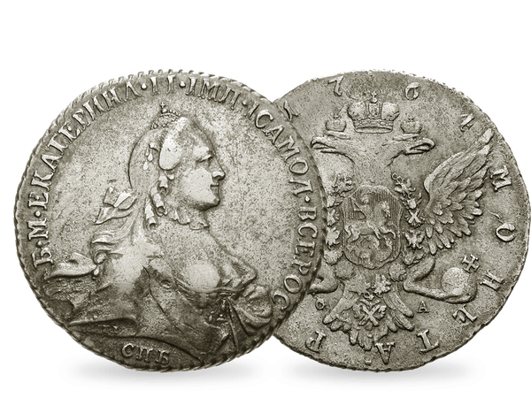 Die größte Silbermünze von Katharina der Großen