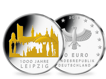 Die teilvergoldete 10-Euro-Gedenkausgabe „1000 Jahre Leipzig“ 2015!
