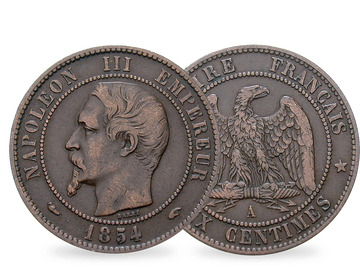 Die erste 10-Centimes-Münze von Napoleon III.!