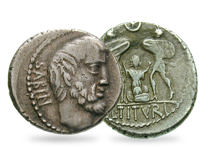 Tarpeia verrät das heilige Rom − Römische Republik, Denar 89 v.Chr.