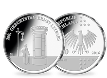 Die neuste deutsche 20-Euro-Silber-Gedenkmünze '200. Geburtstag Ernst Litfaß'