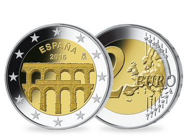 Spanien 2-Euro-Gedenkmünze 'UNESCO Weltkulturerbe - Aquädukt von Segovia'