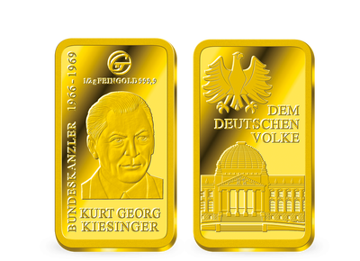 Goldbarren Bundeskanzler "Kurt Georg Kiesinger"