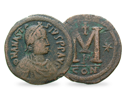 Erster alleiniger Kaiser Ostroms − Anastasius I. Follis 512-517