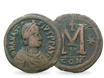 Byzanz Follis 512-517 n. Chr. Anastasius I.