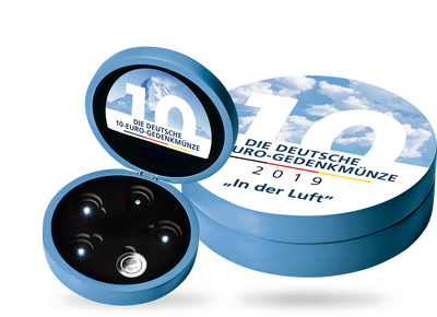 LED-Kassette für die deutschen 10-Euro-Münzen 2019 mit Polymer-Ring
