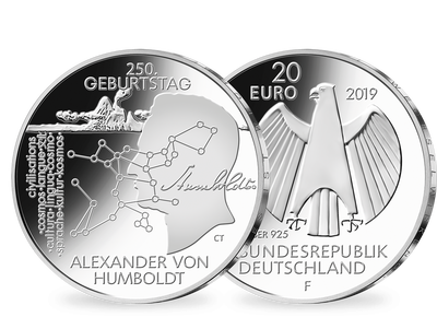 20-Euro-Silbergedenkmünze 2019 "250. Geburtstag Alexander von Humboldt“ 