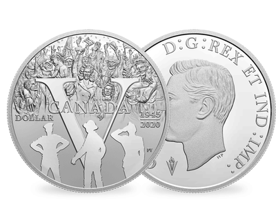 Monnaie de 1 Dollar en argent pur «75ans de la fin de la 2nde Guerre Mondiale» Canada 2020