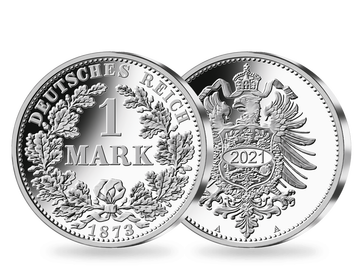 Neuprägung der ersten 1-Mark-Münze Deutschlands