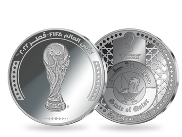 Offizielle 1-Riyal-Gedenkmünze zur FIFA Fussball-Weltmeisterschaft Katar 2022™
