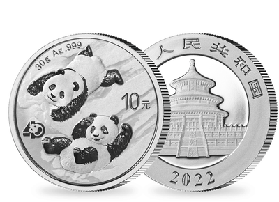 10 Yuan 30g Silber Panda China ST 2022