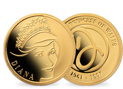 Frappe commémorative en or «Lady Diana - La plus belle rose d'Angleterre»