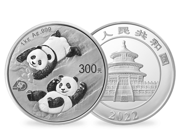 1 Kilo Silber-Panda-Anlagemünze - China 2022