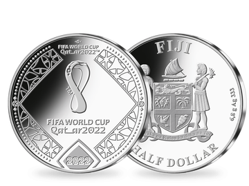 Offizielle Silber-Gedenkmünze zur FIFA Fussball-Weltmeisterschaft Katar 2022™