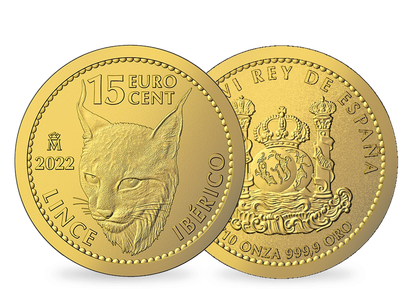 Monnaie d'investissement en or le plus pur «Lynx ibérique» Espagne 2022