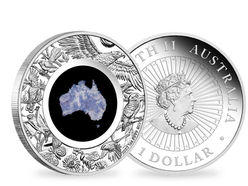 Australien 2022: Fein-Silbermünze mit Lepidolith 