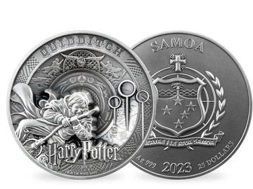 Gigantisch: die offizielle 1-kg-„HARRY POTTER™“-Silbermünze „Quidditch“!