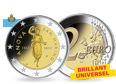 Monnaie commémorative de 2 Euros «200ème anniversaire de la mort d'Antonio Canova» Saint Marin 2022
